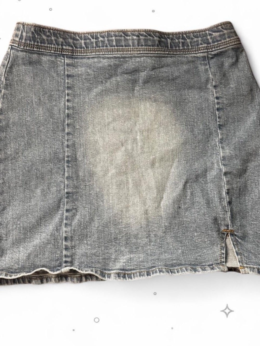 Abercrombie Kids Girls 13/14 Denim Mini Skirt Elastic Waist Slit Hem